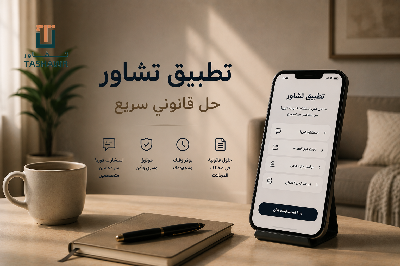 تطبيق محامي اون لاين: حل قانوني سريع وأنت في بيتك